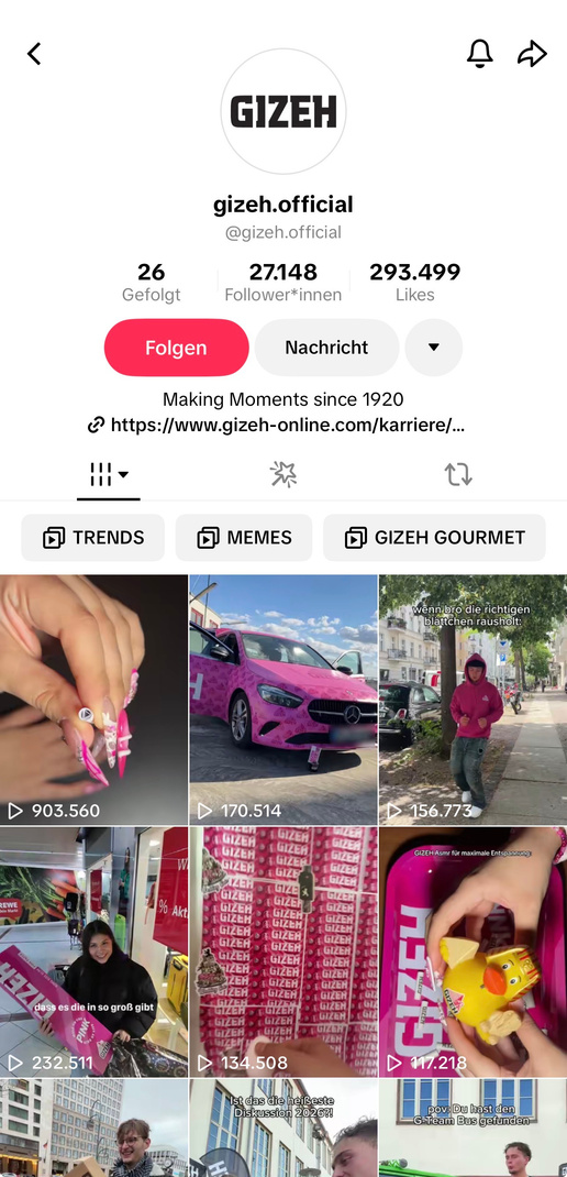 TikTok profile gizeh.official